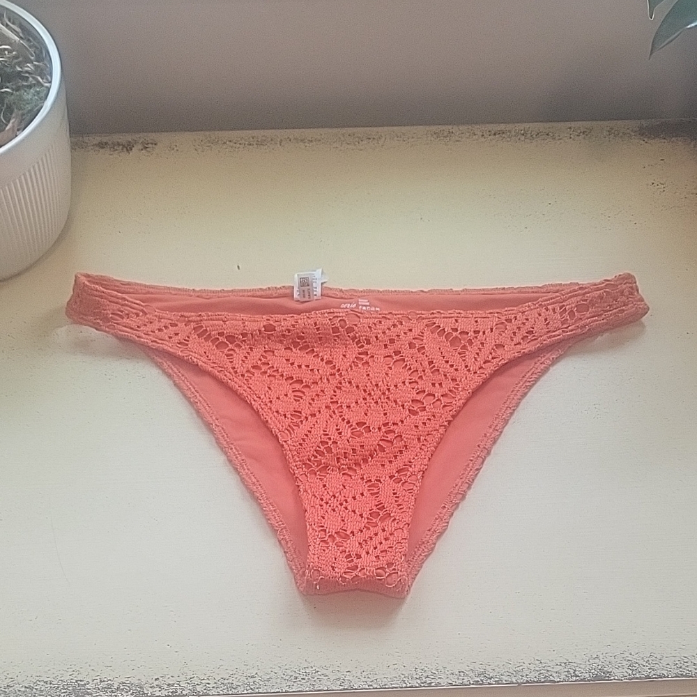 Aerie Orange Crochet Lace Bikini Bottom